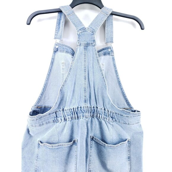 No Boundaries Womens XL Light Wash Denim Shortalls With Pocket Details - Picture 4 of 9